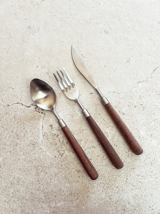 Stainless Steel Wooden Cutlery Set