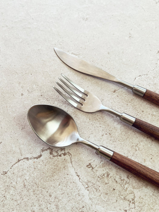 Stainless Steel Wooden Cutlery Set