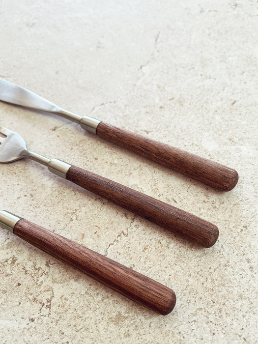 Stainless Steel Wooden Cutlery Set