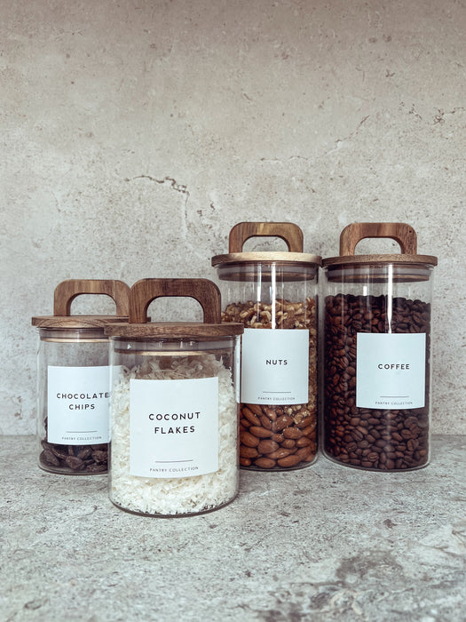 Pantry Glass Jar with Wooden Handle - 800ml