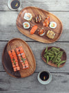 wooden serving plate set sushi plate minimalistic style