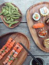 wooden serving plate set sushi plate minimalistic style