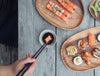 wooden serving plate set sushi plate minimalistic style