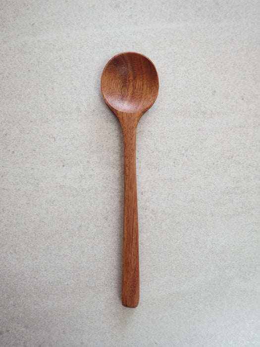 large wooden spoon teak wood minimalistic style